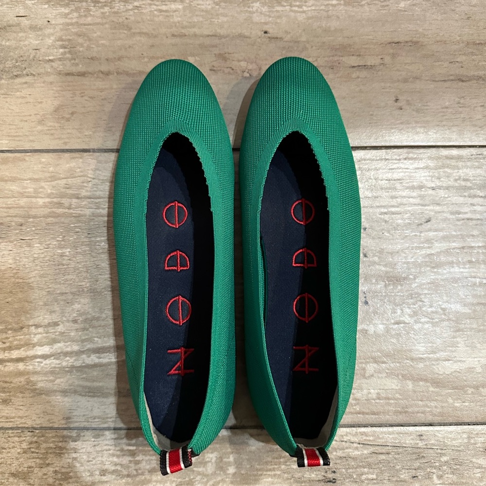 NODO Green Knit Flats